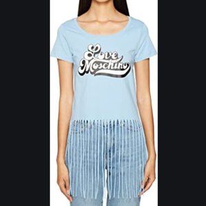 NWT Love Moschino Women's Fringe Crop Top Size 4